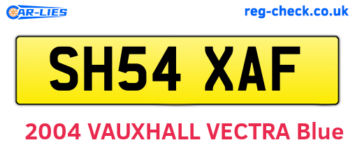 SH54XAF are the vehicle registration plates.