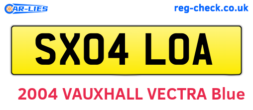 SX04LOA are the vehicle registration plates.