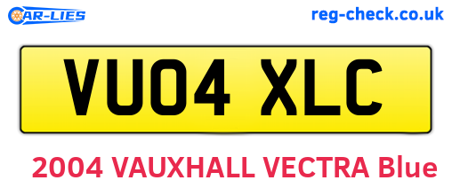 VU04XLC are the vehicle registration plates.