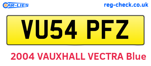 VU54PFZ are the vehicle registration plates.
