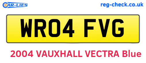 WR04FVG are the vehicle registration plates.