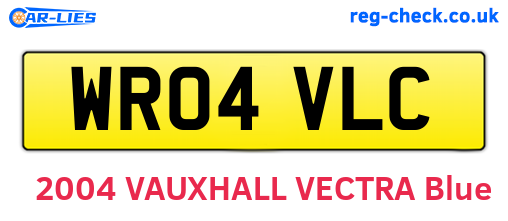 WR04VLC are the vehicle registration plates.