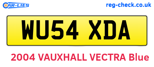 WU54XDA are the vehicle registration plates.