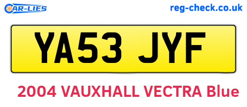 YA53JYF are the vehicle registration plates.
