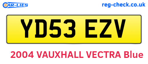YD53EZV are the vehicle registration plates.