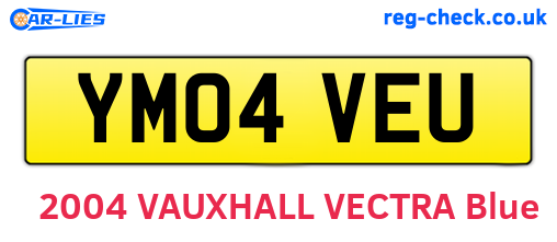 YM04VEU are the vehicle registration plates.