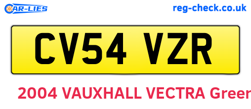 CV54VZR are the vehicle registration plates.