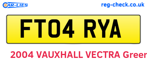 FT04RYA are the vehicle registration plates.