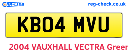 KB04MVU are the vehicle registration plates.