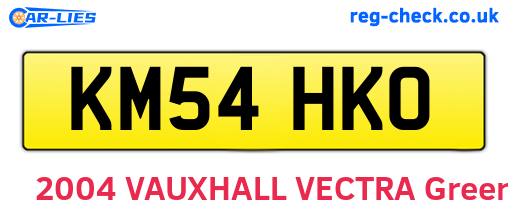 KM54HKO are the vehicle registration plates.