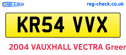 KR54VVX are the vehicle registration plates.