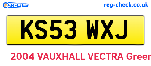 KS53WXJ are the vehicle registration plates.