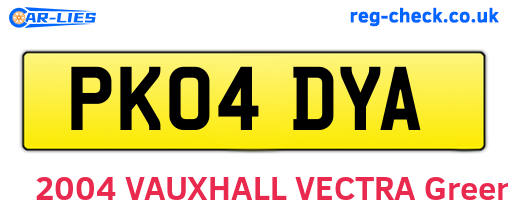 PK04DYA are the vehicle registration plates.