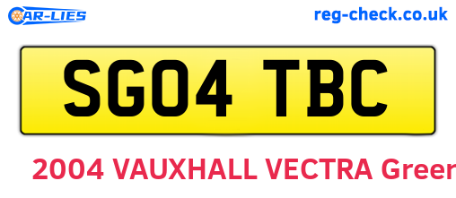 SG04TBC are the vehicle registration plates.