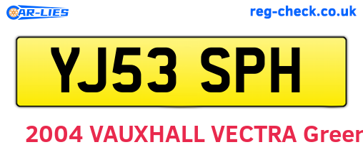 YJ53SPH are the vehicle registration plates.