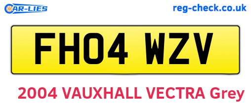 FH04WZV are the vehicle registration plates.