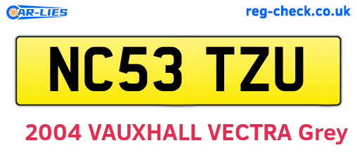 NC53TZU are the vehicle registration plates.