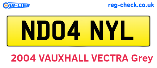 ND04NYL are the vehicle registration plates.