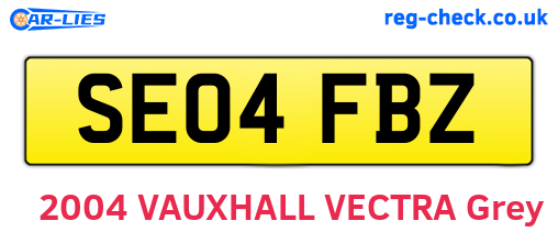 SE04FBZ are the vehicle registration plates.
