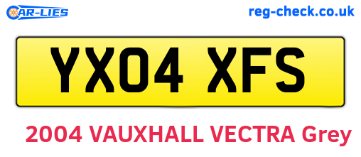 YX04XFS are the vehicle registration plates.