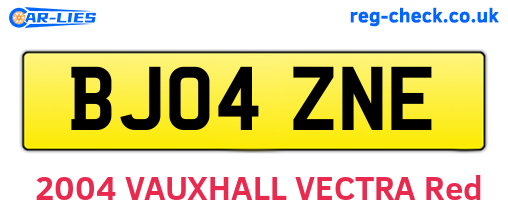 BJ04ZNE are the vehicle registration plates.