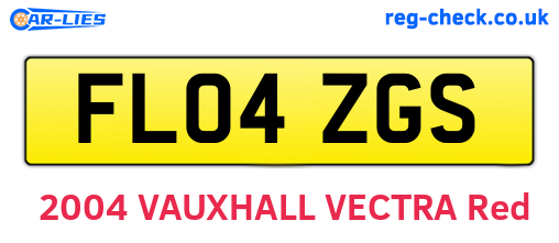 FL04ZGS are the vehicle registration plates.