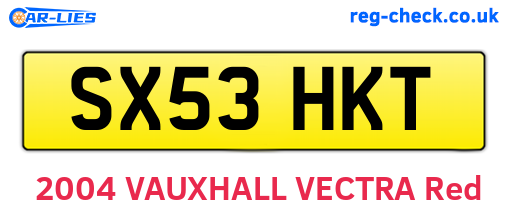 SX53HKT are the vehicle registration plates.
