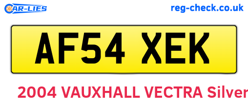 AF54XEK are the vehicle registration plates.