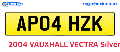 AP04HZK are the vehicle registration plates.