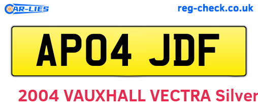 AP04JDF are the vehicle registration plates.