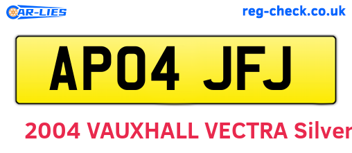 AP04JFJ are the vehicle registration plates.