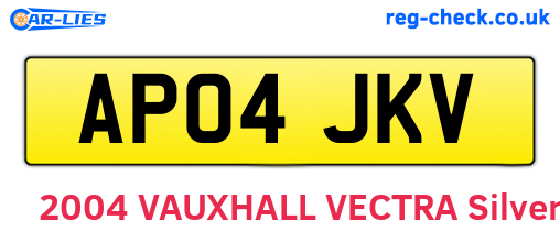 AP04JKV are the vehicle registration plates.