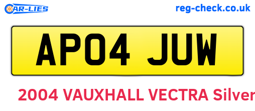 AP04JUW are the vehicle registration plates.