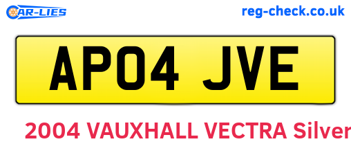 AP04JVE are the vehicle registration plates.