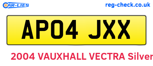 AP04JXX are the vehicle registration plates.