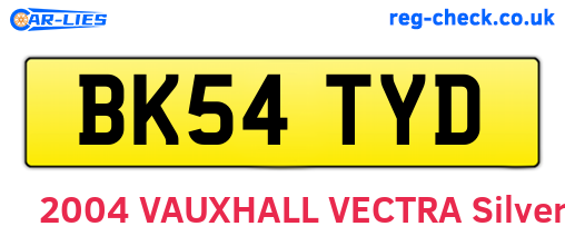 BK54TYD are the vehicle registration plates.