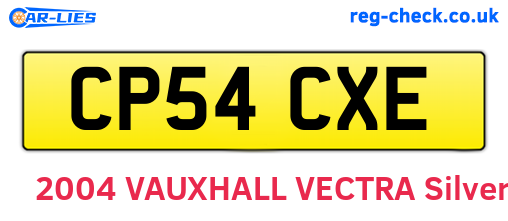 CP54CXE are the vehicle registration plates.