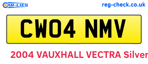 CW04NMV are the vehicle registration plates.