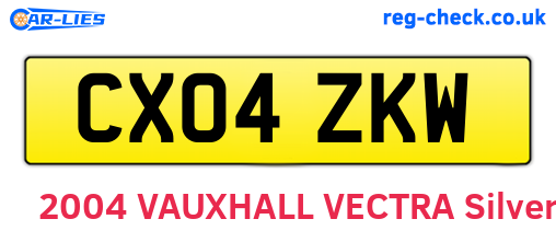 CX04ZKW are the vehicle registration plates.