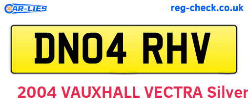 DN04RHV are the vehicle registration plates.