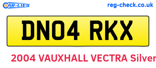 DN04RKX are the vehicle registration plates.