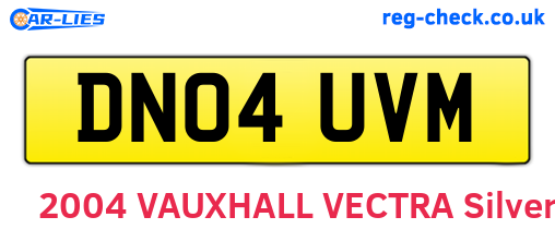 DN04UVM are the vehicle registration plates.