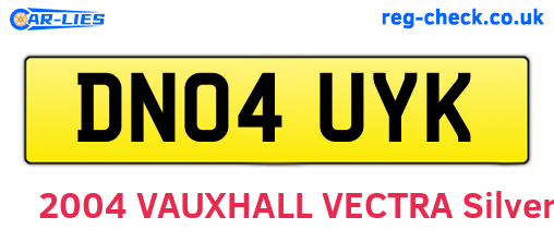 DN04UYK are the vehicle registration plates.