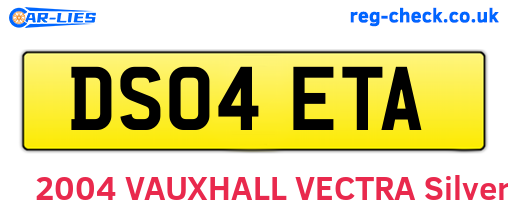 DS04ETA are the vehicle registration plates.