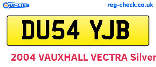 DU54YJB are the vehicle registration plates.