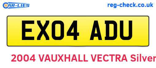 EX04ADU are the vehicle registration plates.