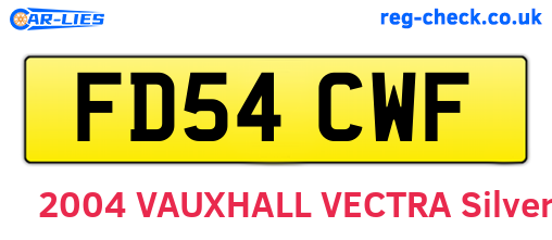 FD54CWF are the vehicle registration plates.