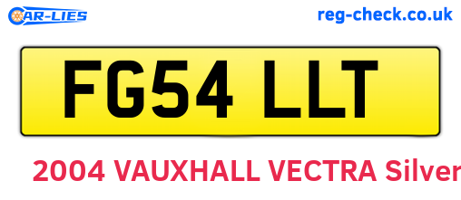 FG54LLT are the vehicle registration plates.