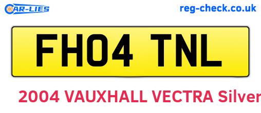 FH04TNL are the vehicle registration plates.