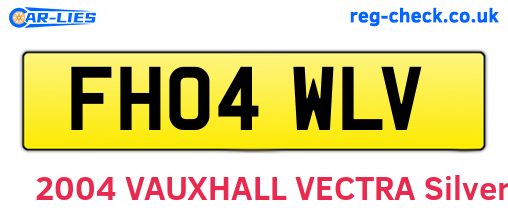 FH04WLV are the vehicle registration plates.